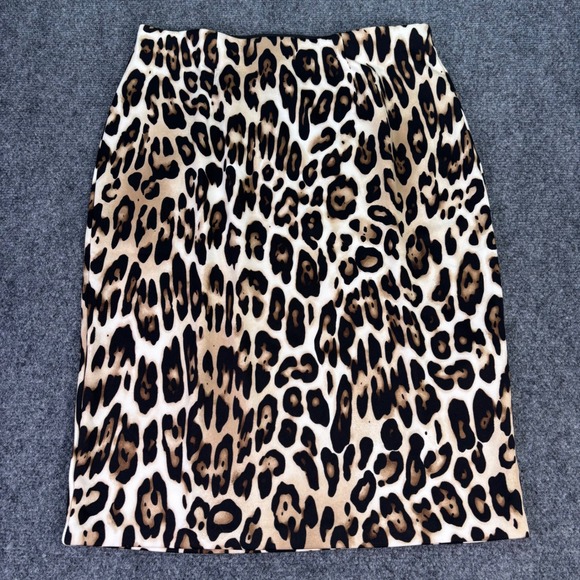Chico's Dresses & Skirts - Chico's Leopard Scuba Pencil Skirt Women Size 0 Tan Brown Animal Print NWT